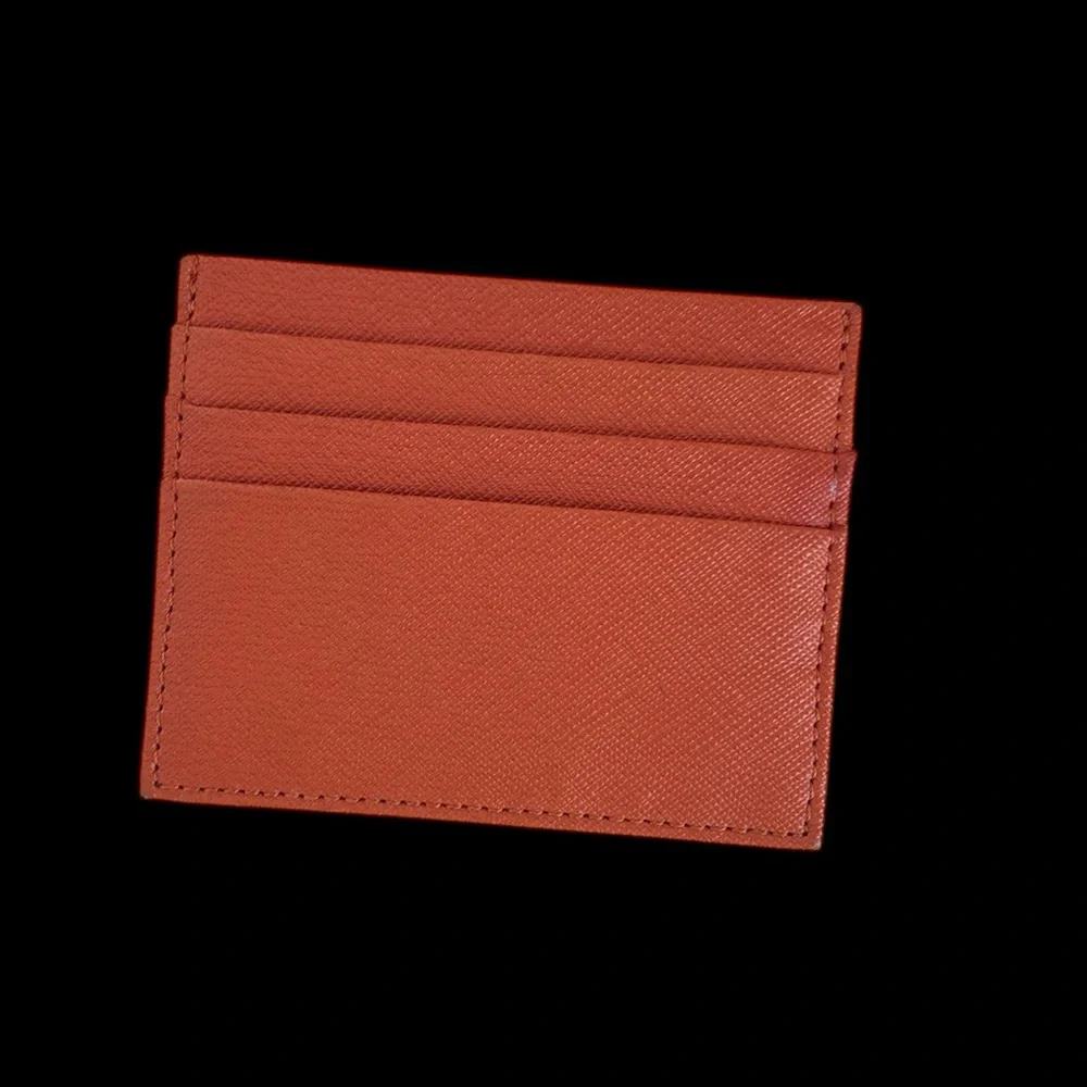 Orange leather 4 slot Card Holder wallet